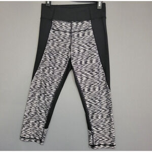 Calvin Klein Performance Pants Womens M Yoga Activewear Black White Sporty Retro